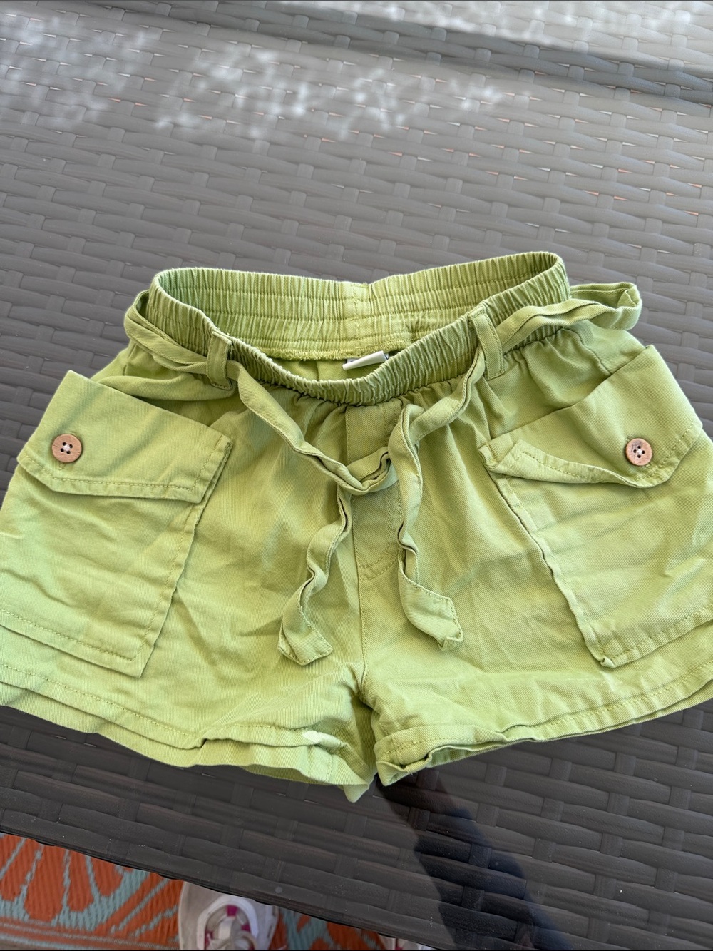 Mayoral Light Green Drawstring Cargo Shorts